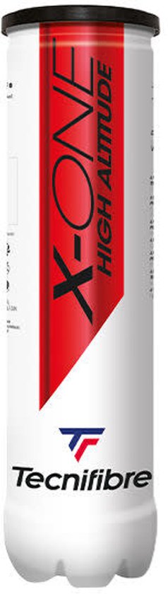 Wit blik met Tecnifibre X-ONE HIGH ALTITUDE logo in rood en blauw.