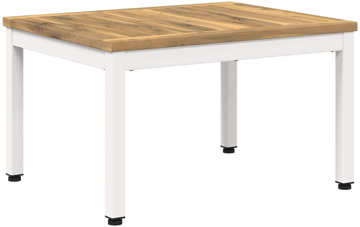vidaXL Salontafel - NAARDEN - Witgewassen - 49 - x - 60,5 - x - 36 - cm