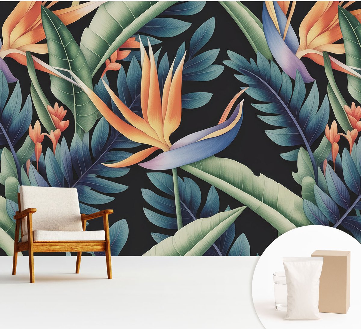 Wallfluent Fotobehang - Groente Vliesbehang - 312x219 cm - Paradijs-Thema Muurschildering - Gang behang Bloemen En Planten - Fotobehang Vlies - Slaapkamer behang