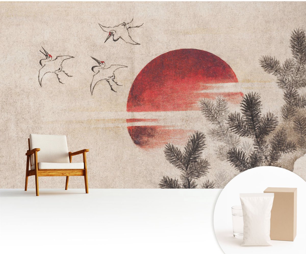 Wallfluent Fotobehang - Wit Vliesbehang - 416x254 cm - Bos Oost Muurschildering - Slaapkamer behang Deel - Fotobehang Vlies - Slaapkamer behang