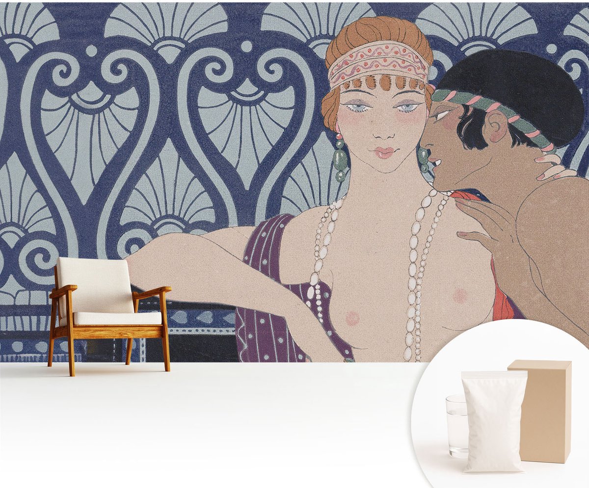 Wallfluent Fotobehang - Marine Vliesbehang - 416x254 cm - Artistiek Echtpaar Fotobehang Vlies - Woonkamer behang Deel - Muurschildering - Woonkamer behang