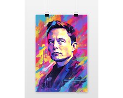 Elon Musk Poster - CEO - Tesla - Spacex - Pop Art - Technologie - posters - formaat 50x70cm - S515