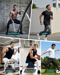 Mannen dragen witte sportlegging tijdens workout, hardlopen, fitness, basketbal en voetbal.