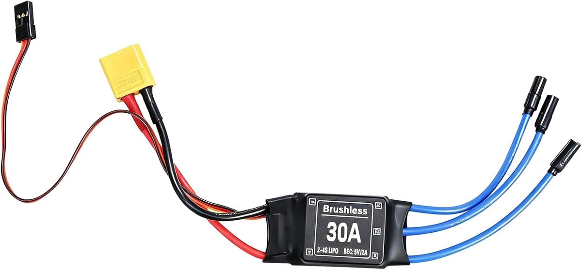 30A Brushless ESC, 30A Brushless Electric Speed Controller with XT60 Plug, Low Voltage Protection 5V/1.5A BEC Output - ShopVlot