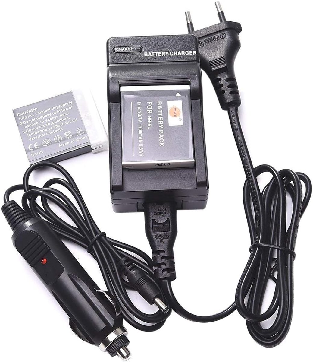 DSTE NB-6L battery and travel charger compatible with Canon PowerShot SX170 is SX240 SX260 SX270 SX280 - ShopVlot