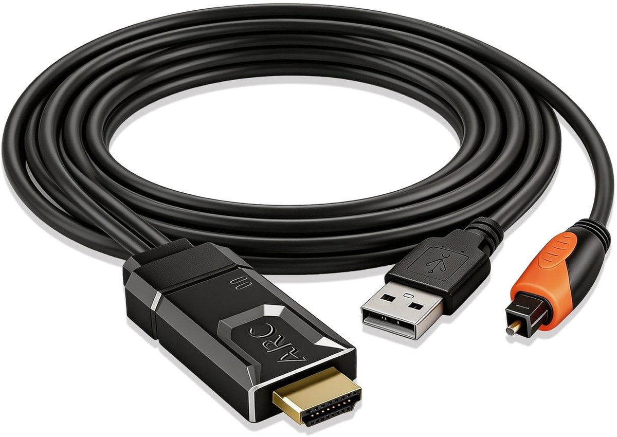 192 kHz HDMI eARC/ARC Audio Converter, ARC naar Optische Audio Extractor, Ondersteunt Dolby 5.1 & DTS 5.1 met 1,8 m HDMI naar Optische kabel Adapter voor HDTV Soundbar Versterker