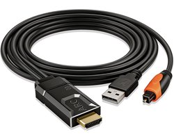 192 kHz HDMI eARC/ARC Audio Converter, ARC naar Optische Audio Extractor, Ondersteunt Dolby 5.1 & DTS 5.1 met 1,8 m HDMI naar Optische kabel Adapter voor HDTV Soundbar Versterker
