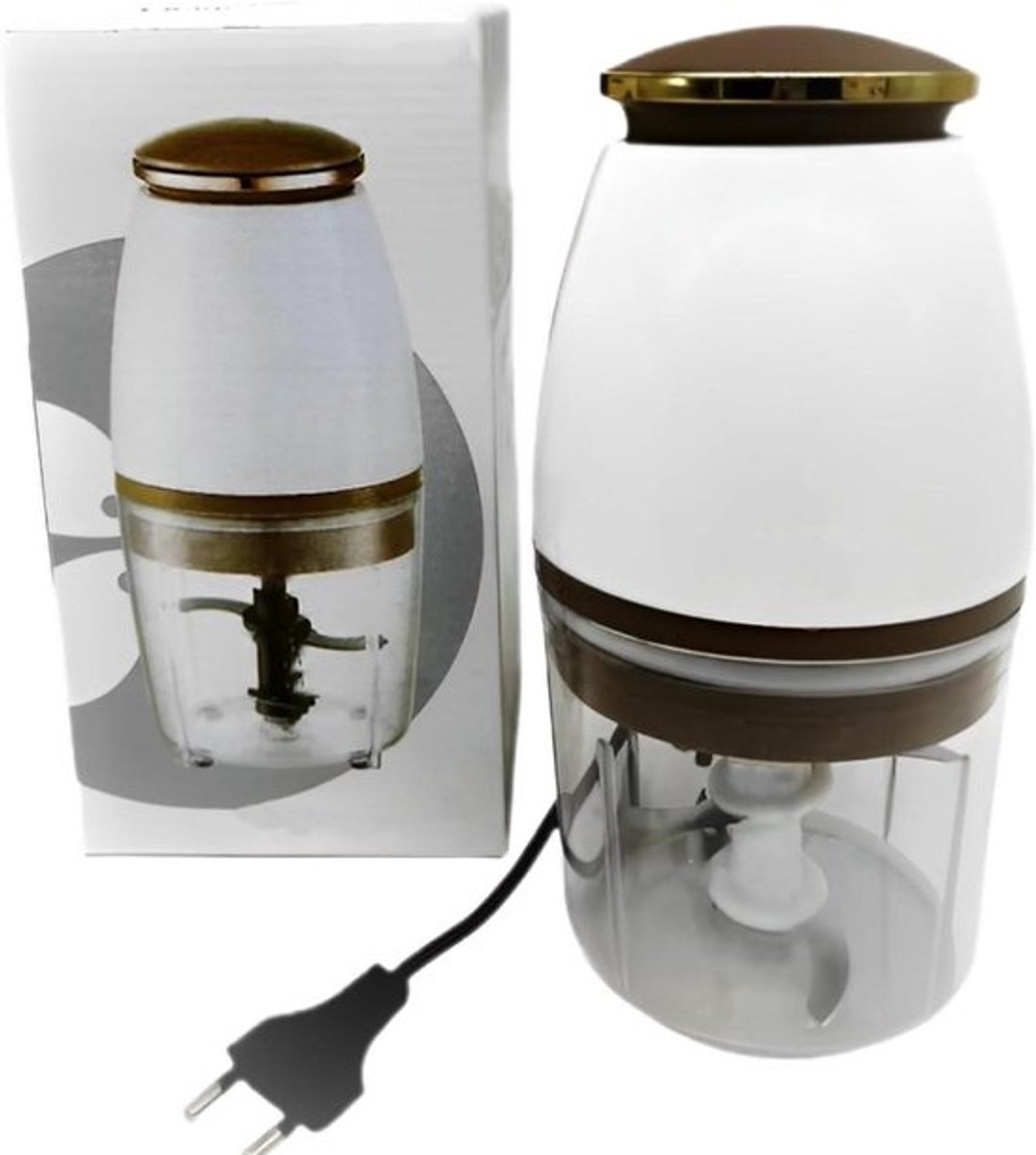 Keukenmachine - Groentehakselaar - Voor maaltijdvoorbereiding - Viersnijderssysteem - 700 ml - Transparant