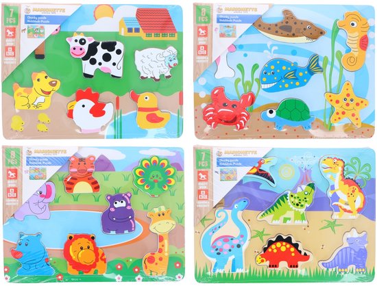 Marionette Wooden Toys Houten Puzzel - Montessori Speelgoed - Educatief Speelgoed 18m+ - Assorti van Marionette — afbeelding 5