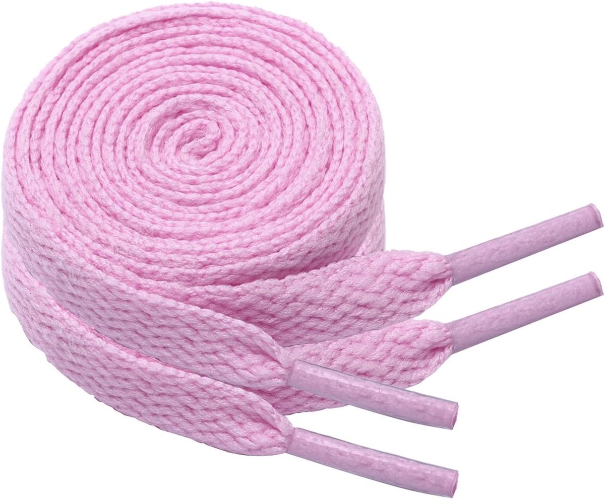 2 paar platte veters voor sneakers, sportschoenen, loopschoenen, gymschoenen, 8 mm, platte schoenveters, vervangende veters
