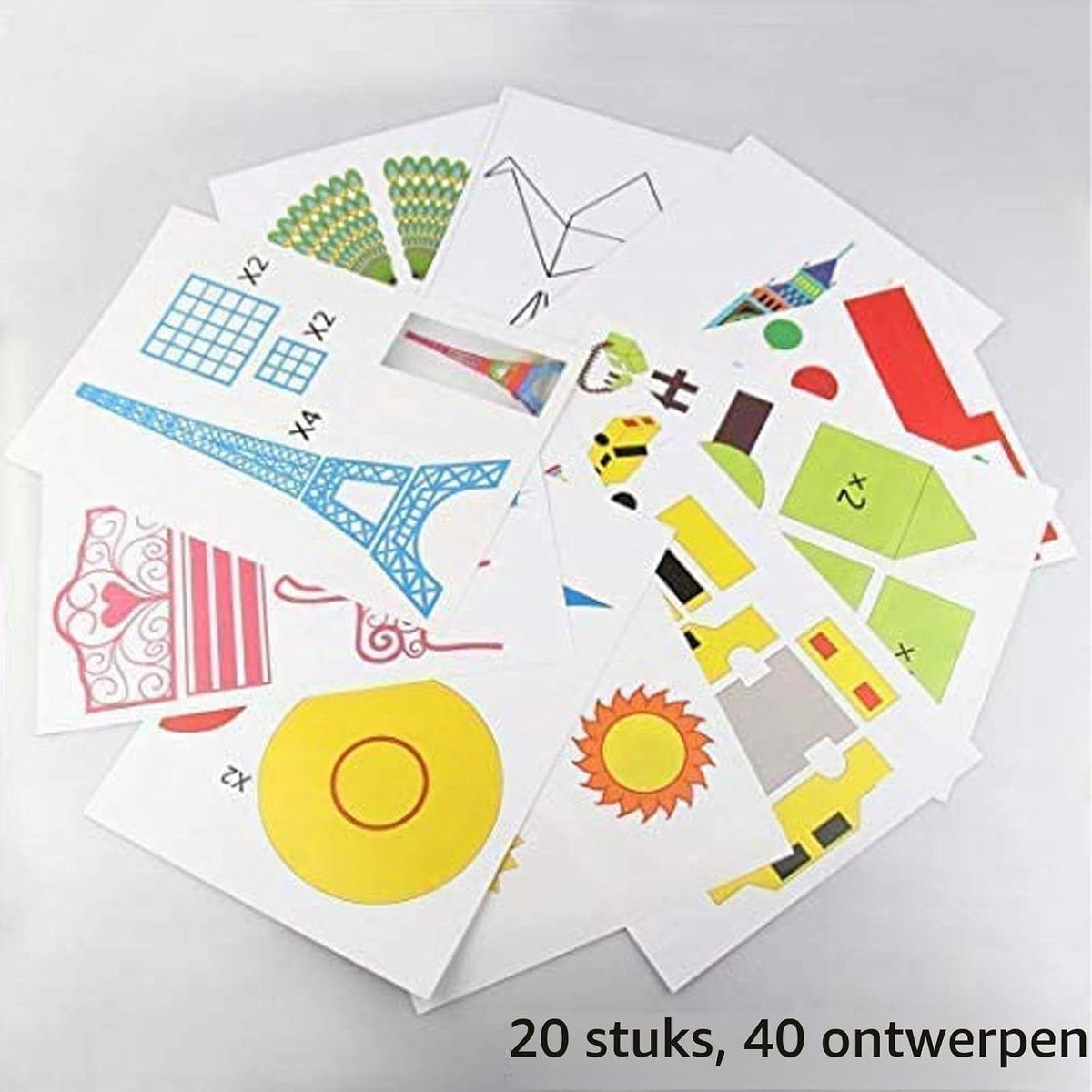 3D pennen modellen, 3D print pen papier mal voor 3D afdrukken pen, 20 verschillende ontwerpen, om mooie werken beter te maken