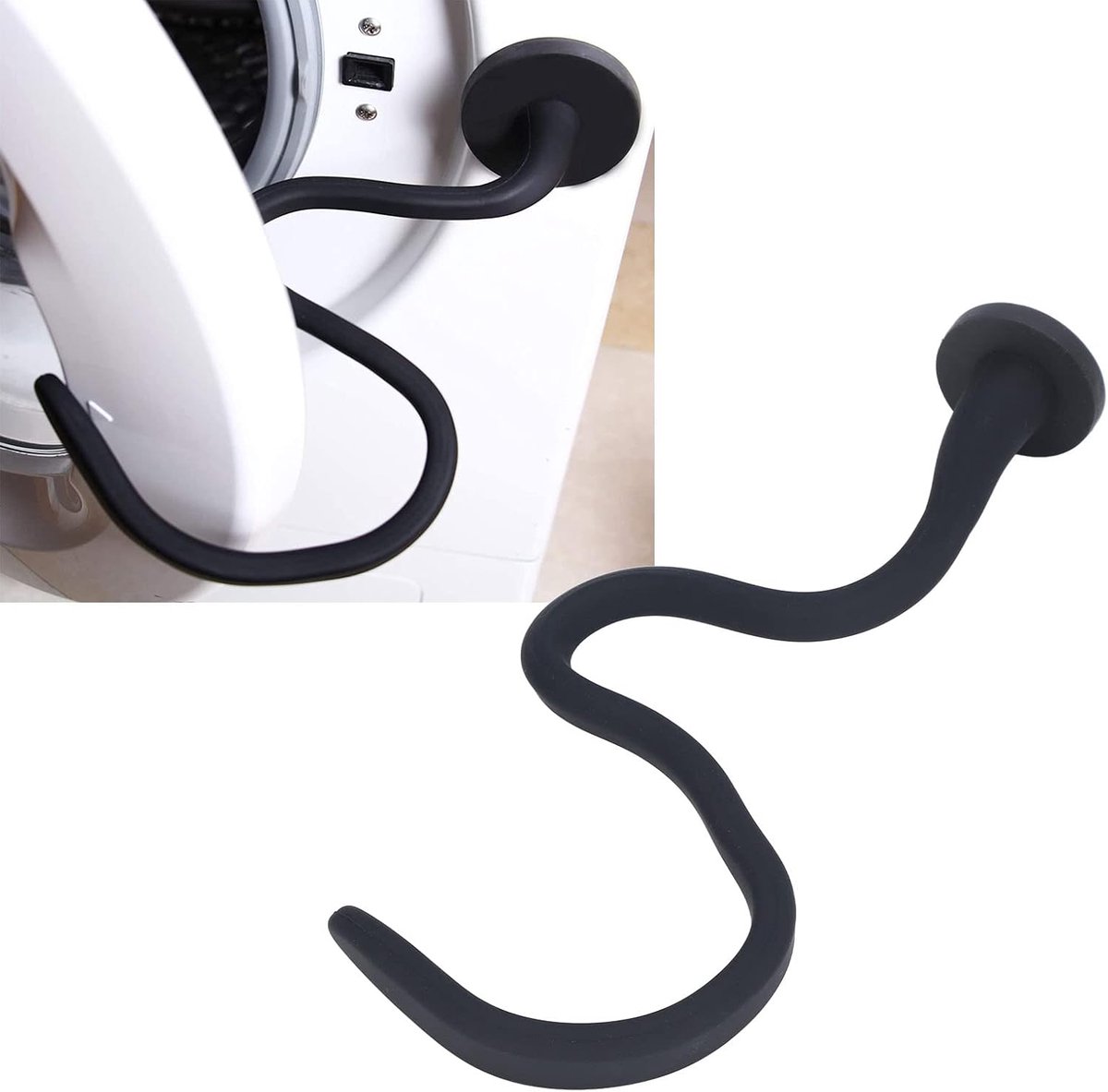 Deursteun Voor Wasmachines, Silicone, Flexibel, Magnetisch, Voorlader, Deursteun, Deurhouder, Deurstopper, Houdt De Deur Stopper Open Meeste Wasmachines (Zwart)