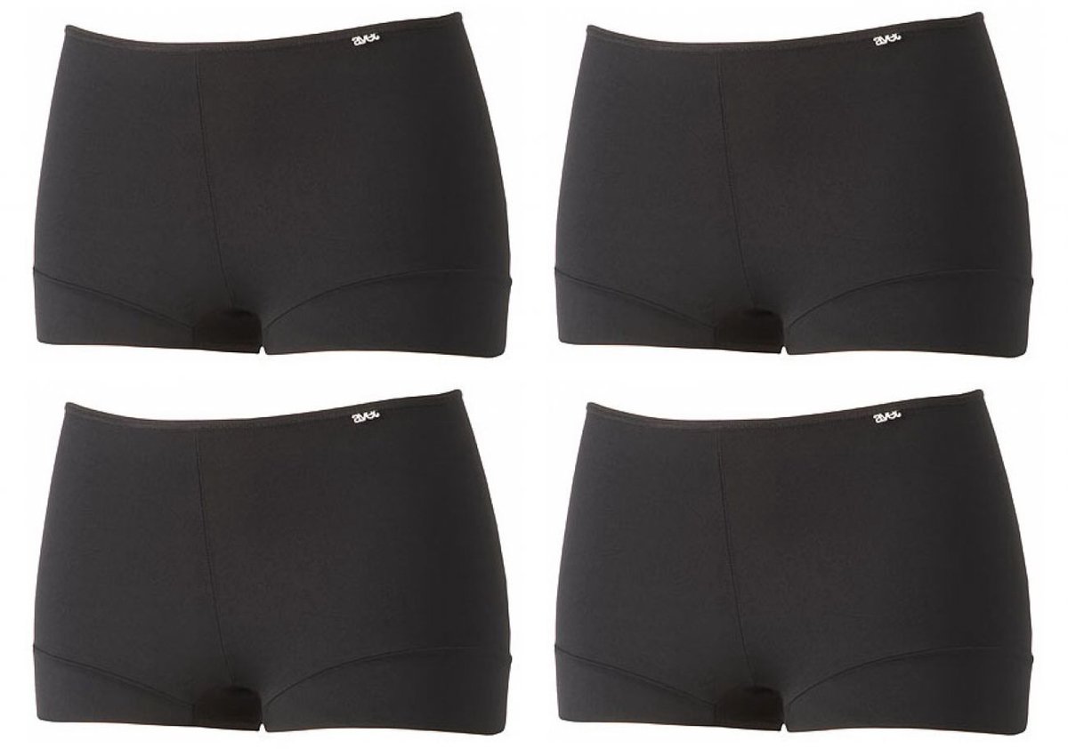 Avet Dames Shorts 4-pack - Zwart - Microfiber (Polyamide)