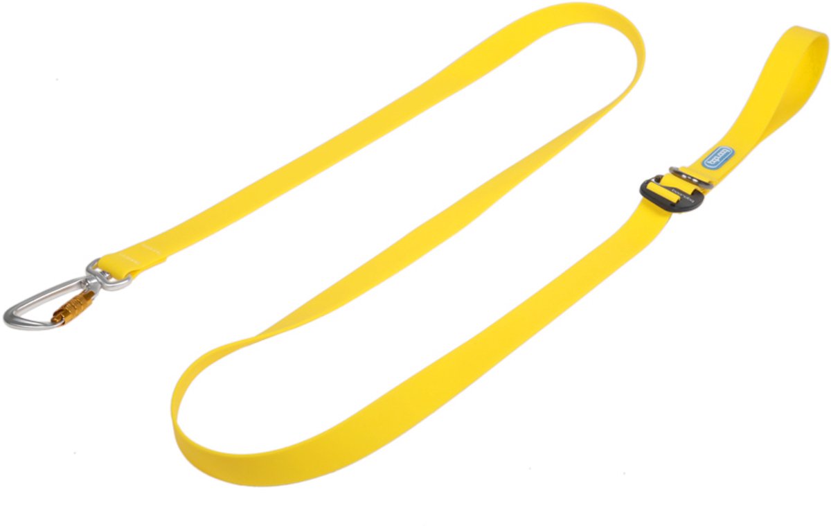 Hondenriem Boondog Joy 2 meter - hondenriem met PVC-coating, afwasbaar - Yellow - Maat S