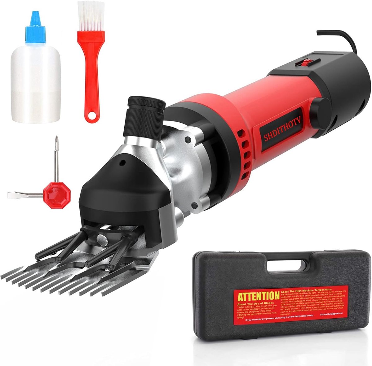 SnelShoppen - Professionele Elektrische Schapenscharen 550W, 6-Snelheden Heavy Duty Schapenkapper voor Schapen, Alpaca's, Geiten - Dierverzorging, Boe