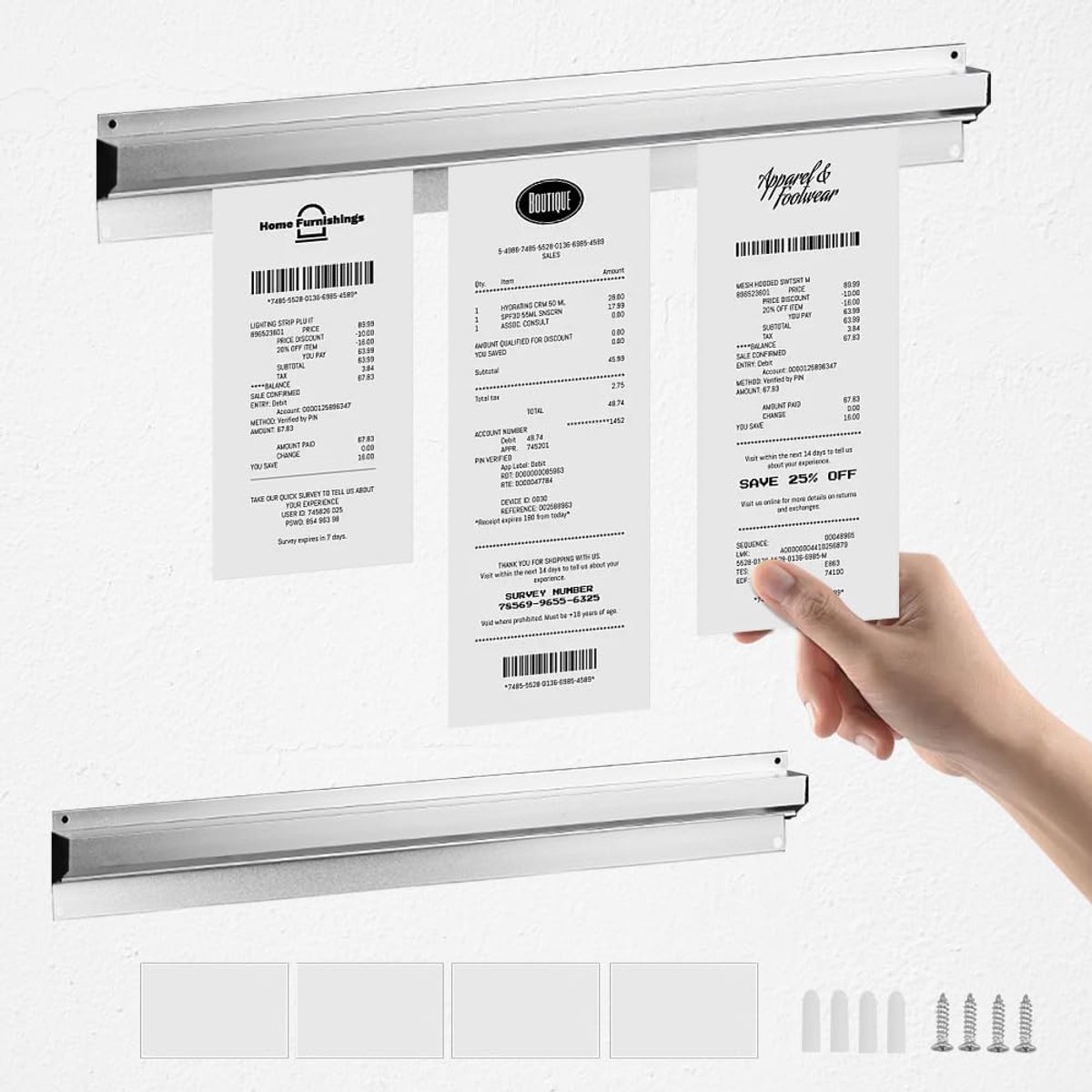 Bonhouders 30 cm / 40 cm - Aluminiumlegering - Zelfklevend en schroefbevestiging - Perfect voor horeca - ShopVlot