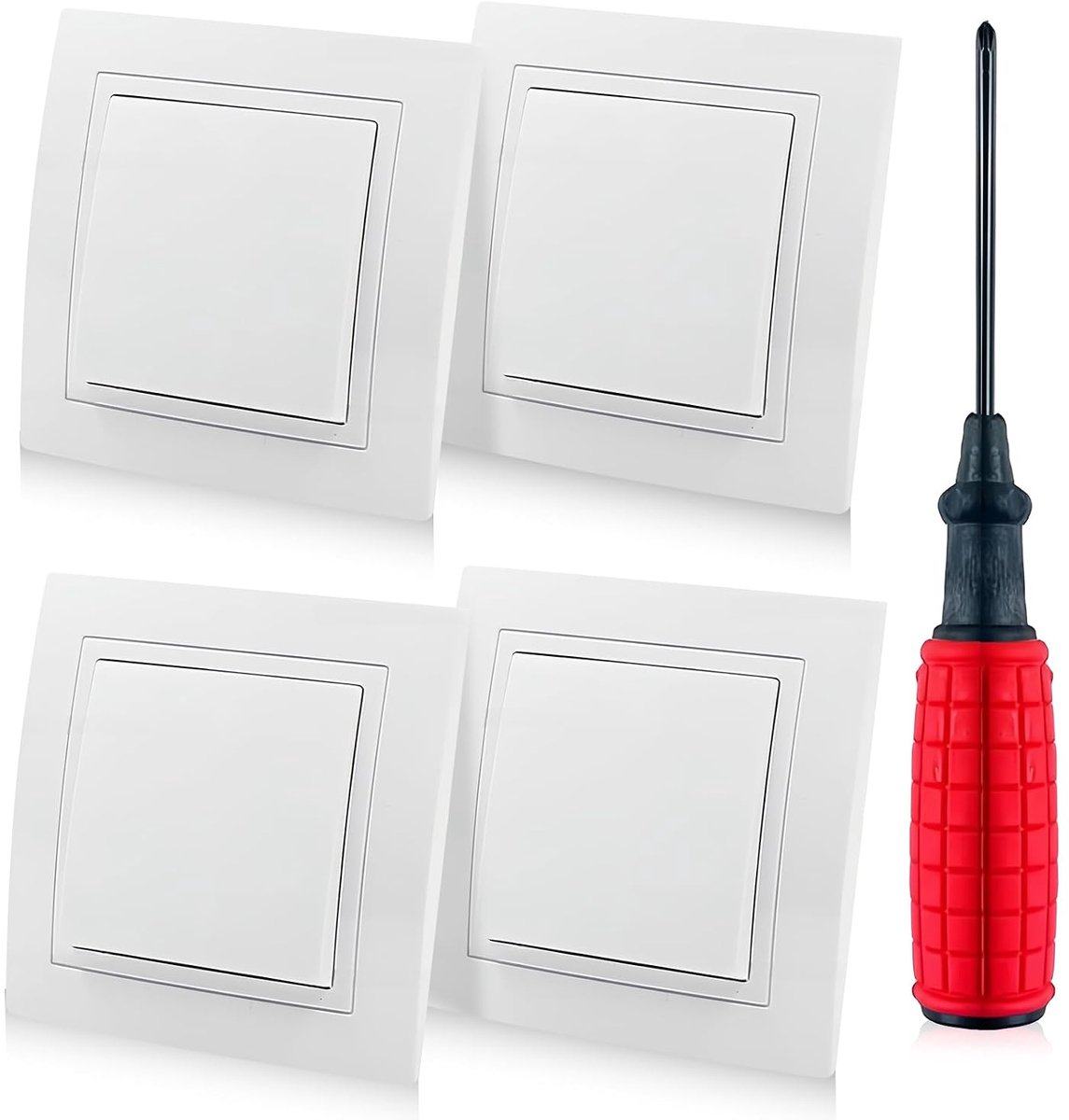 Inbouw schakelaar 10 A - wit - met aan/uit knop - ideaal voor elke ruimte - ShopVlot