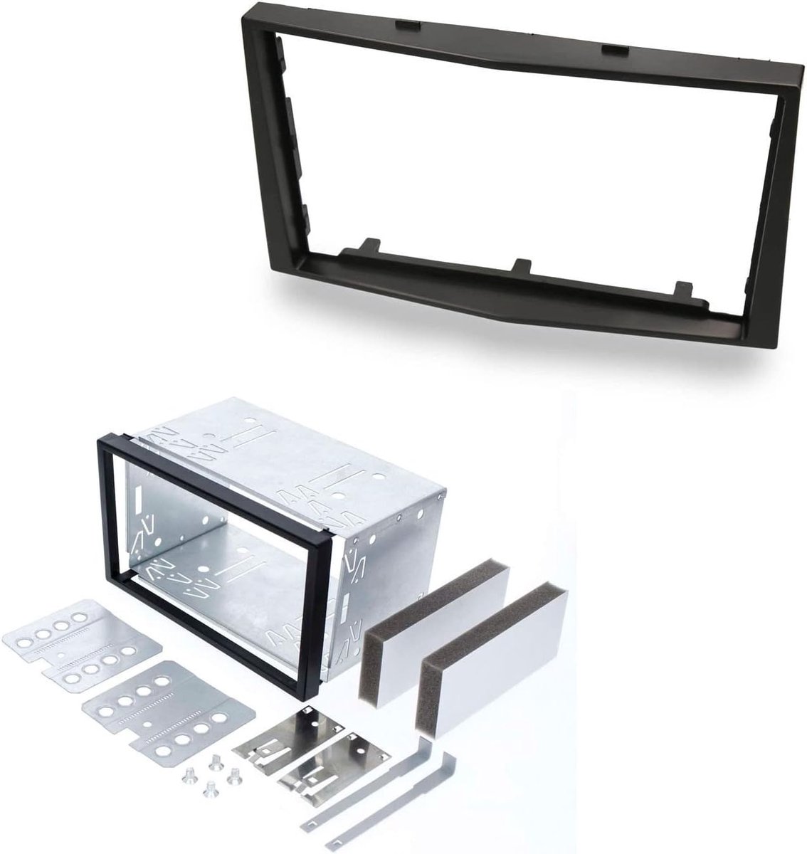 Radiocover set double DIN - metalen constructie - geschikt voor Opel Corsa D Astra H Zafira B Tigra Antara Vivaro - ShopVlot