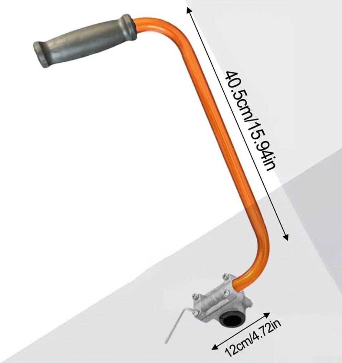 SnelShoppen - Ergonomische Aluminium Grastrimmer Handgreep Verstelbare Verlenging voor Gemakkelijk Onderhoud van je Tuin (Oranje)