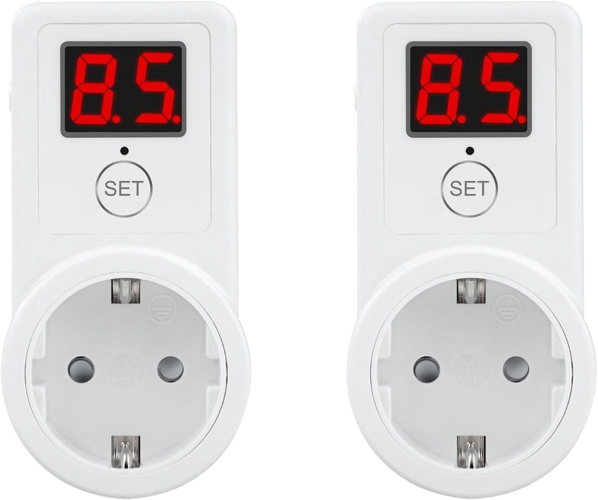 SnelShoppen - 2 stuks Digitale Afteltimer Stopcontact - Mechanische Timer 10 min-9 uur 50 min - LCD Scherm Countdown Timer voor Huishoudelijke Apparat