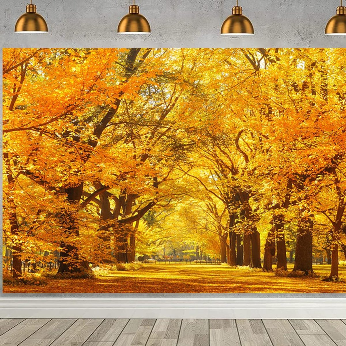 Fotoachtergrond herfst bos 3 x 2,5 m, herfst esdoornbladeren park natuurlandschap fotografie achtergrond buiten - ShopVlot