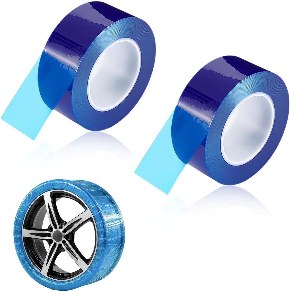 2 pieces rim protection adhesive tape, 200 meters PE blue protective film, PE material blue, self-adhesive rim tape - ShopVlot