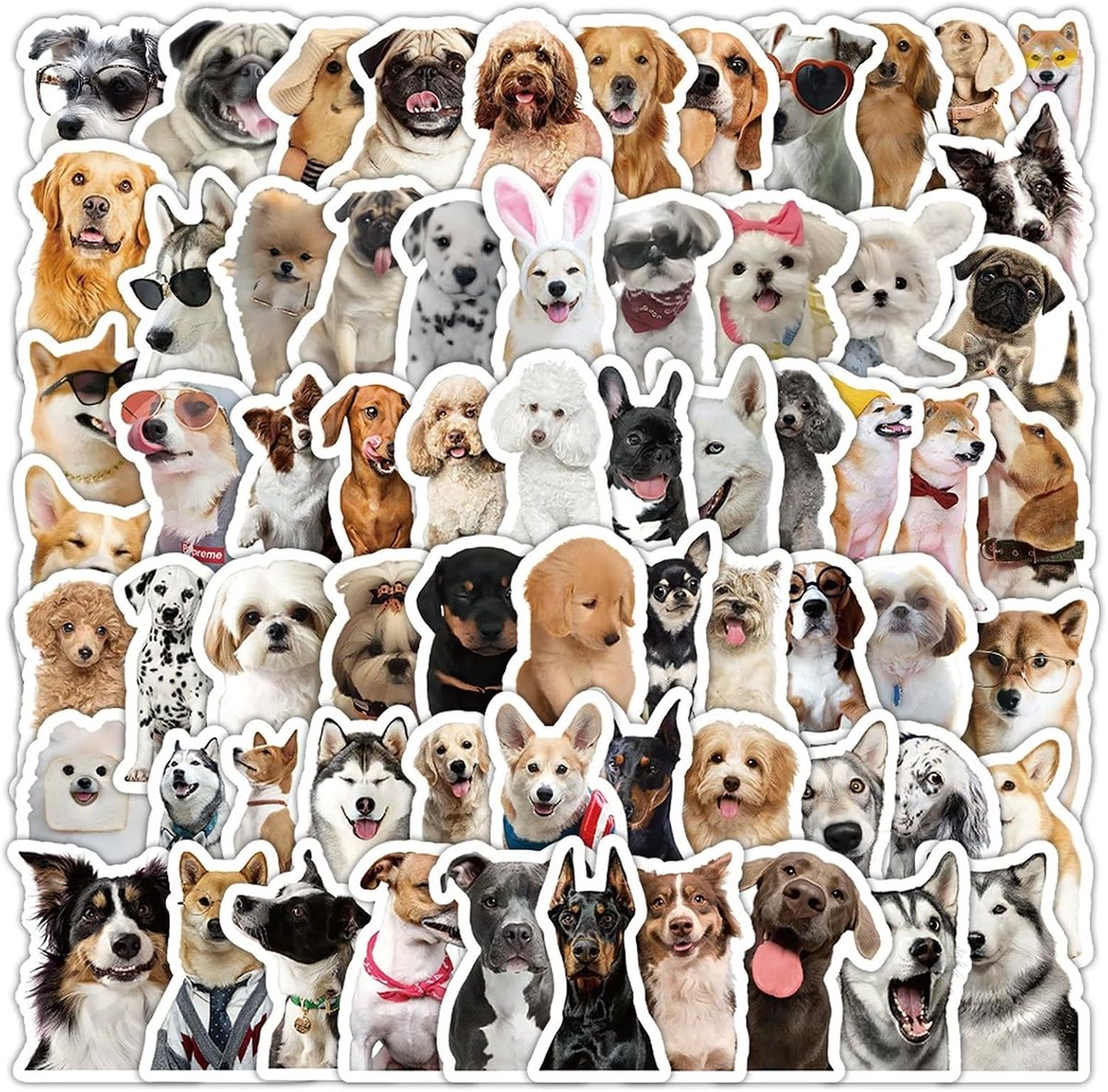 Hondenstickers, 103 stuks waterdichte vinyl schattige hondenstickers, hondenverjaardagsdecoratie, esthetische - ShopVlot
