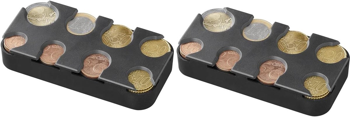 Munthouder muntensorteerder - 8 compartimenten voor 1 cent tot 2 Euro - praktische dispenser - ShopVlot