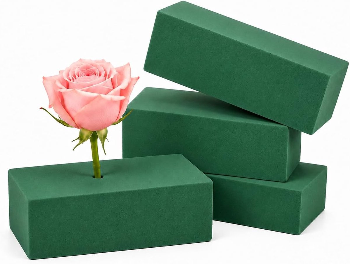 Schuim voor bloemen, 14 x 8 x 4 cm, 4 stuks, zelfsnijdbaar, 14 x 8 x 4 cm