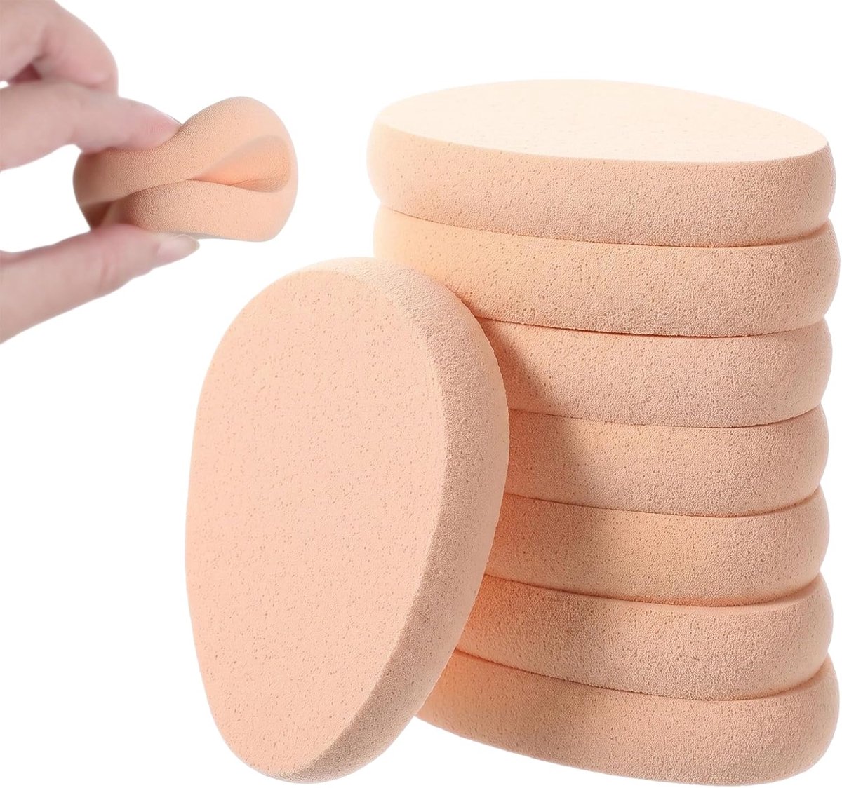 8 stuks make-upsponzen, herbruikbare ronde sponzen voor gezichtsschildering, compacte cosmetische sponzen, gelamineerde make-upspons voor poeder, BB-crème, vloeistof