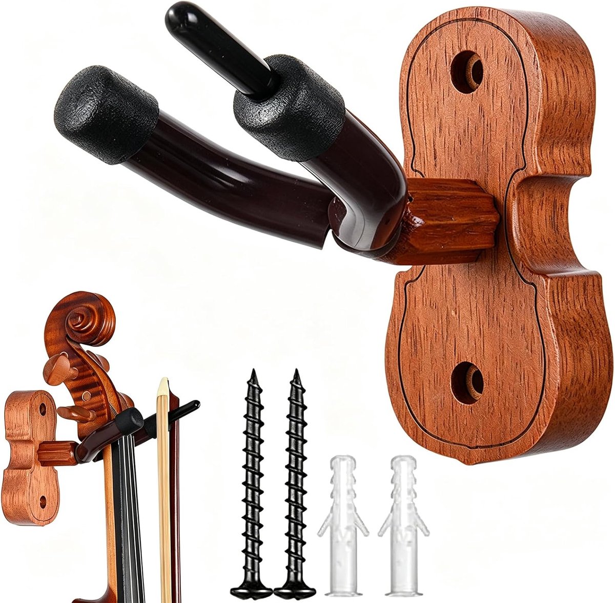 Muurbeugel voor viool/altviool, Houten haak voor altviool, Vioolhaak, Viool wandopbergrek, voor huis, woonkamer, klaslokaal, ukelele, mandoline.