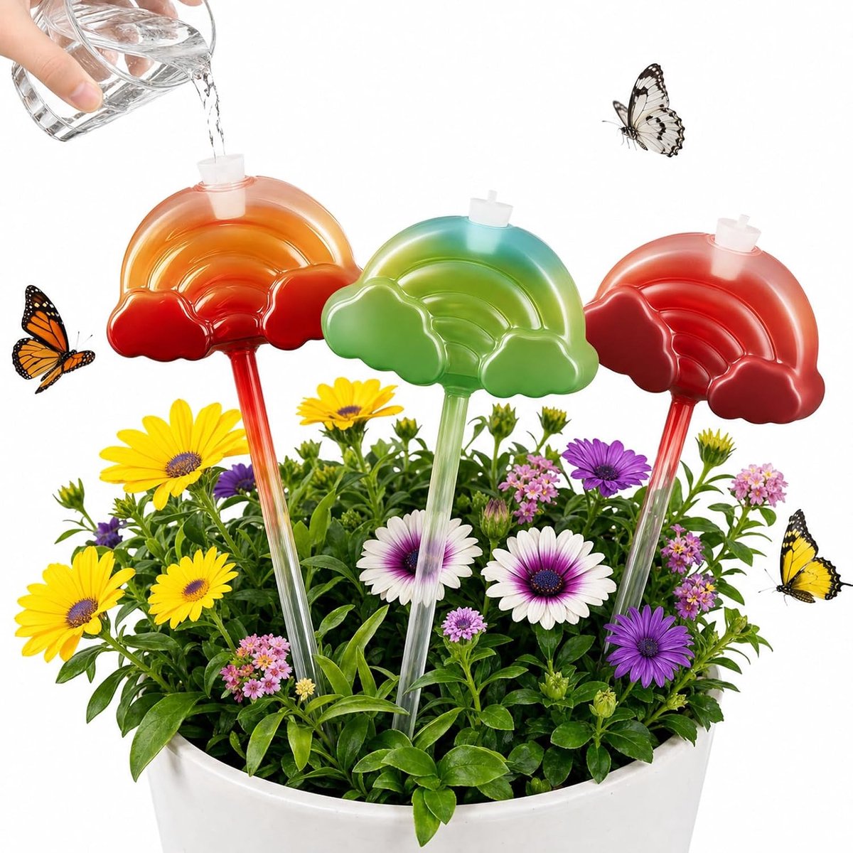 Waterbollen, 3 PCS Zelfbewaterend Systeem voor Planten, Wolkenvorm Glazen Plantenwatergevers, Plantenvoeders Druppelbevloeiing, Waterbollen voor Binnen en Buiten