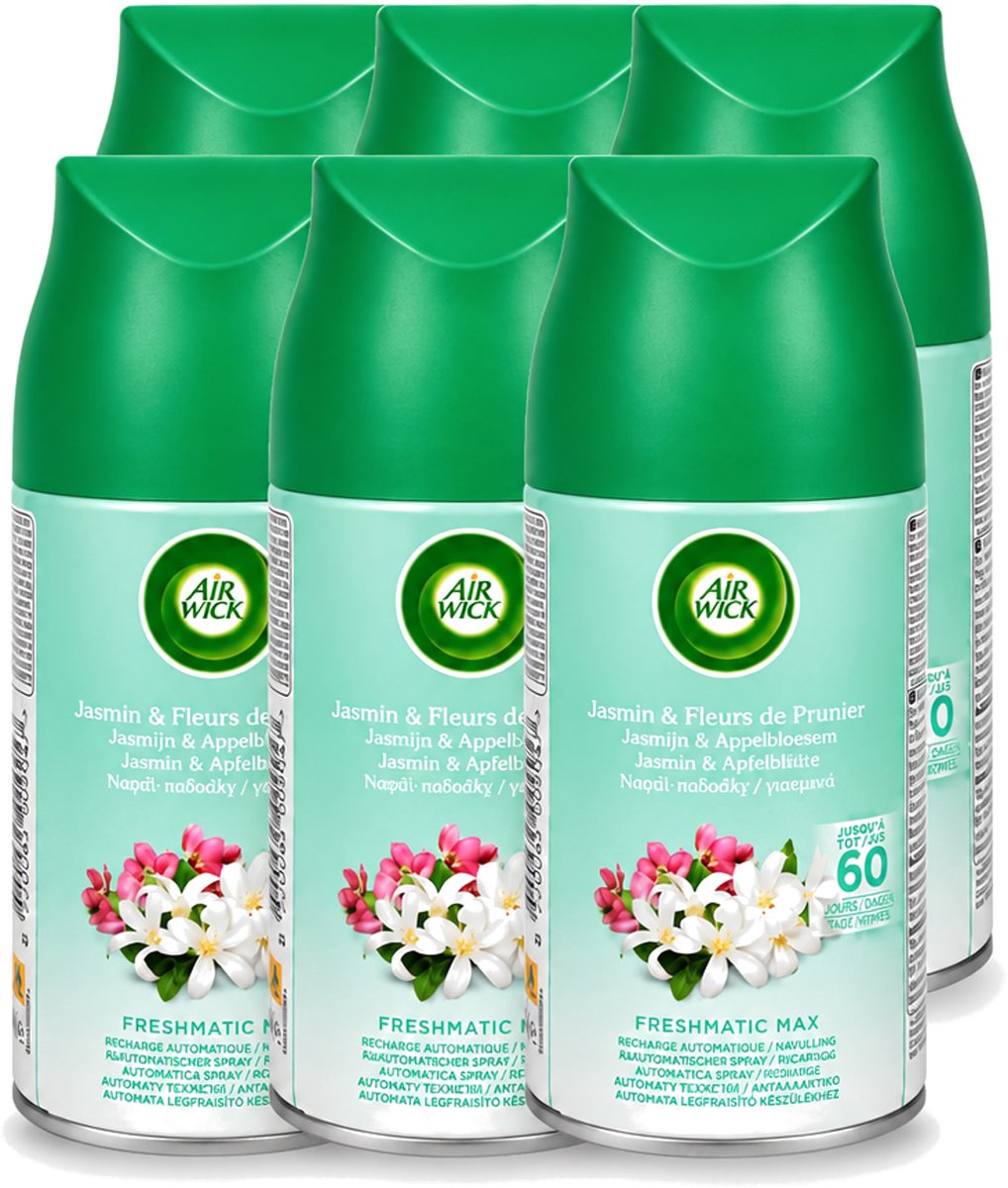 6 x Air Wick – Navulling – Freshmatic Jasmijn & Appelbloesem – 250 ml - Voordeelverpakking - 6 stuks