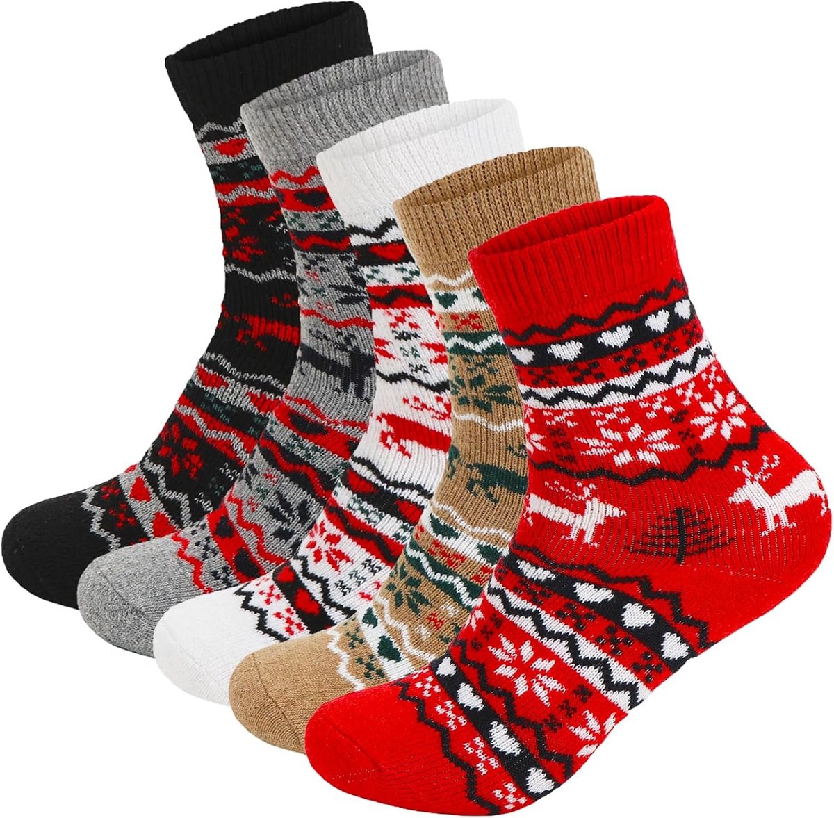 Wintersokken voor Dames - Rood - Thermische Sokken - Zacht en Warm - Voor de Winterse Feestdagen
