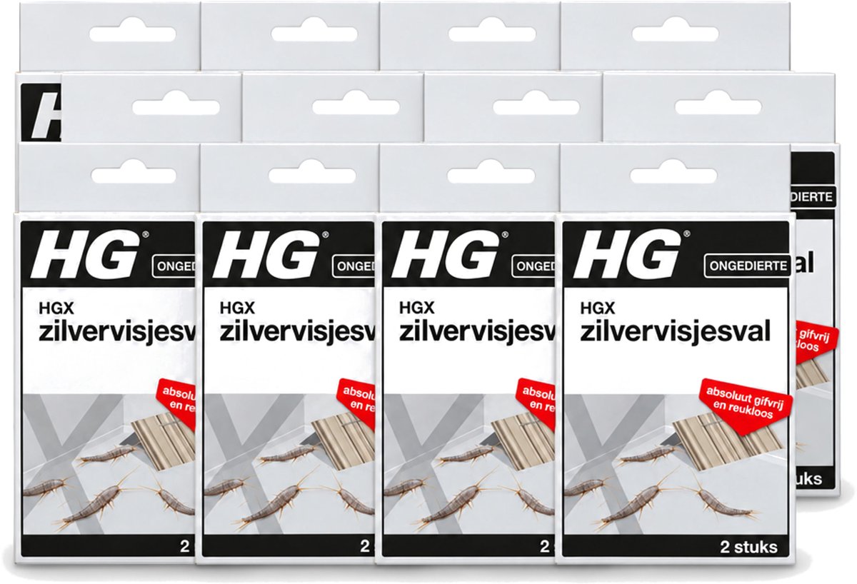 12 x HG X - Ongedierte - Zilvervliesjesval - Gifvrij & Reukloos - 2 Vallen - Voordeelverpakking - 12 stuks