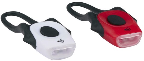 Dunlop Light Set LED 2pc - Fietsverlichtingsset met Voorlicht en Achterlicht - Gemaakt van Kunststof - Inclusief Batterijen - Eenvoudig te Monteren - Kleur Rood en Wit — afbeelding 3