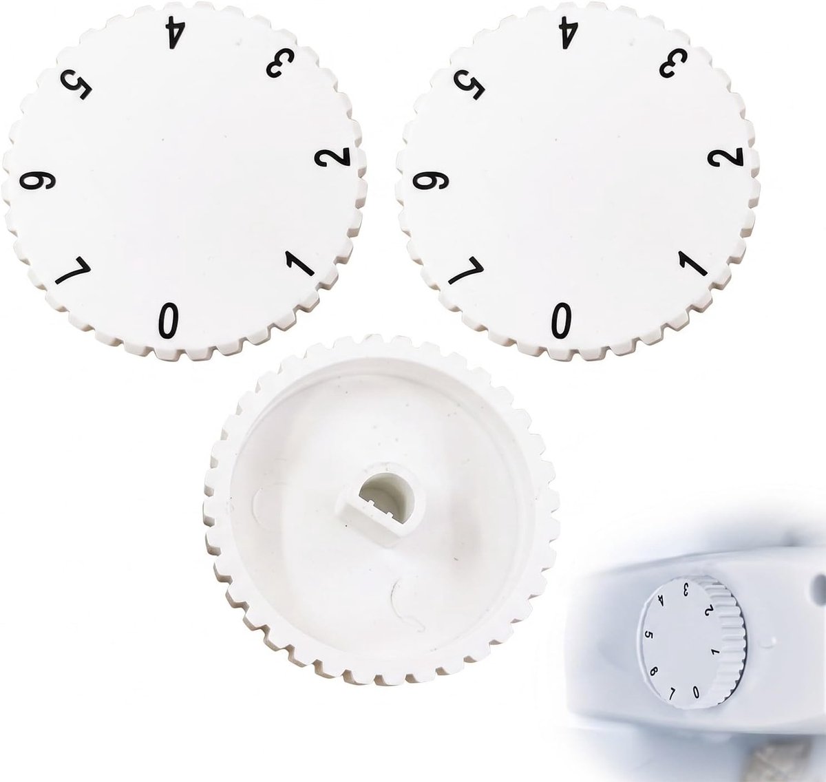 Knoppen, temperatuurregelknop voor koelkast en vriezer, compatibel met as van 6 mm (diameter) x 8 mm (lengte), reserveonderdeel
