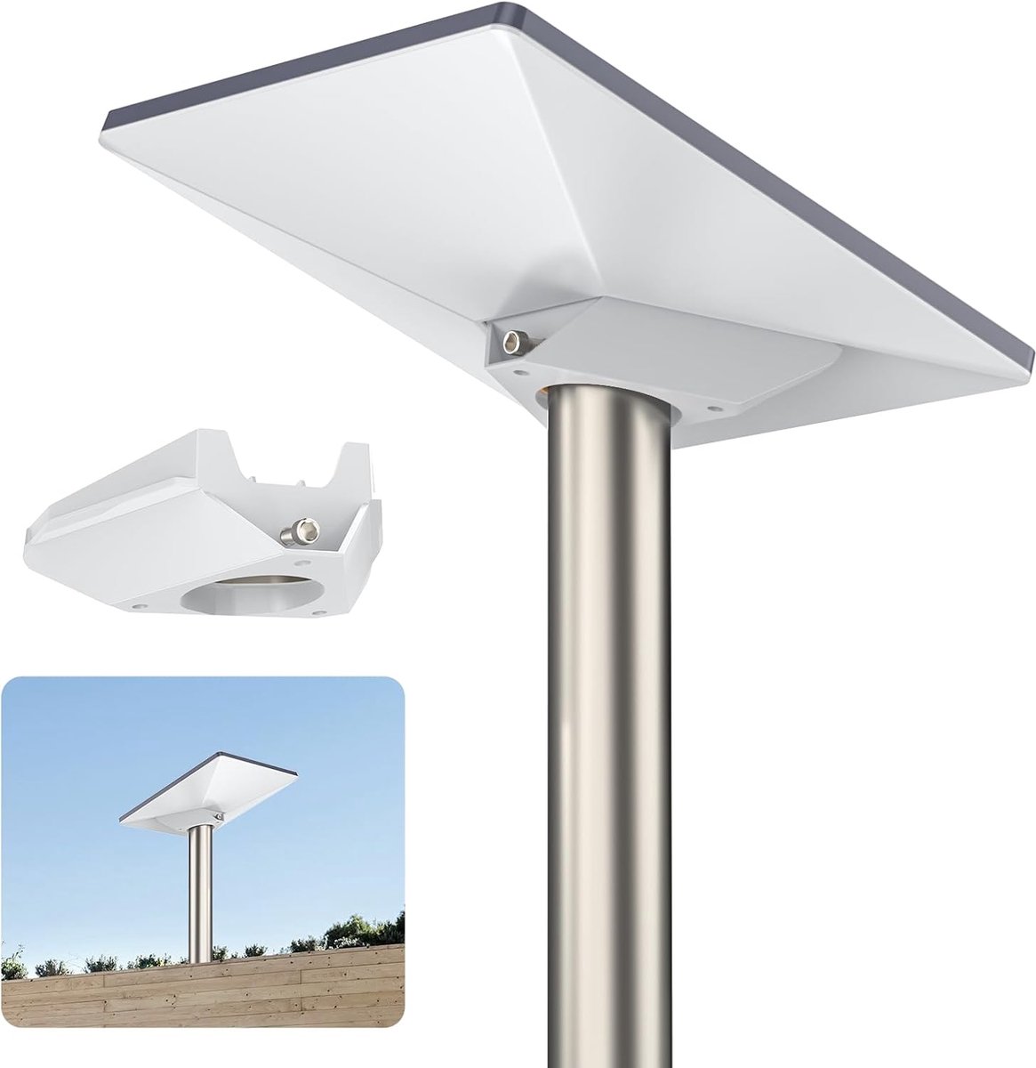 Mini Mount Kit, Premium ABS Pool & Flat Mount voor Starlink Mini Dish - Pijpadapter (3-5,4 cm) & Vlak Oppervlak, Poolmontagebeugel Ideaal voor RV, Bus, Boot, Dak & Buiten Stationair Gebruik