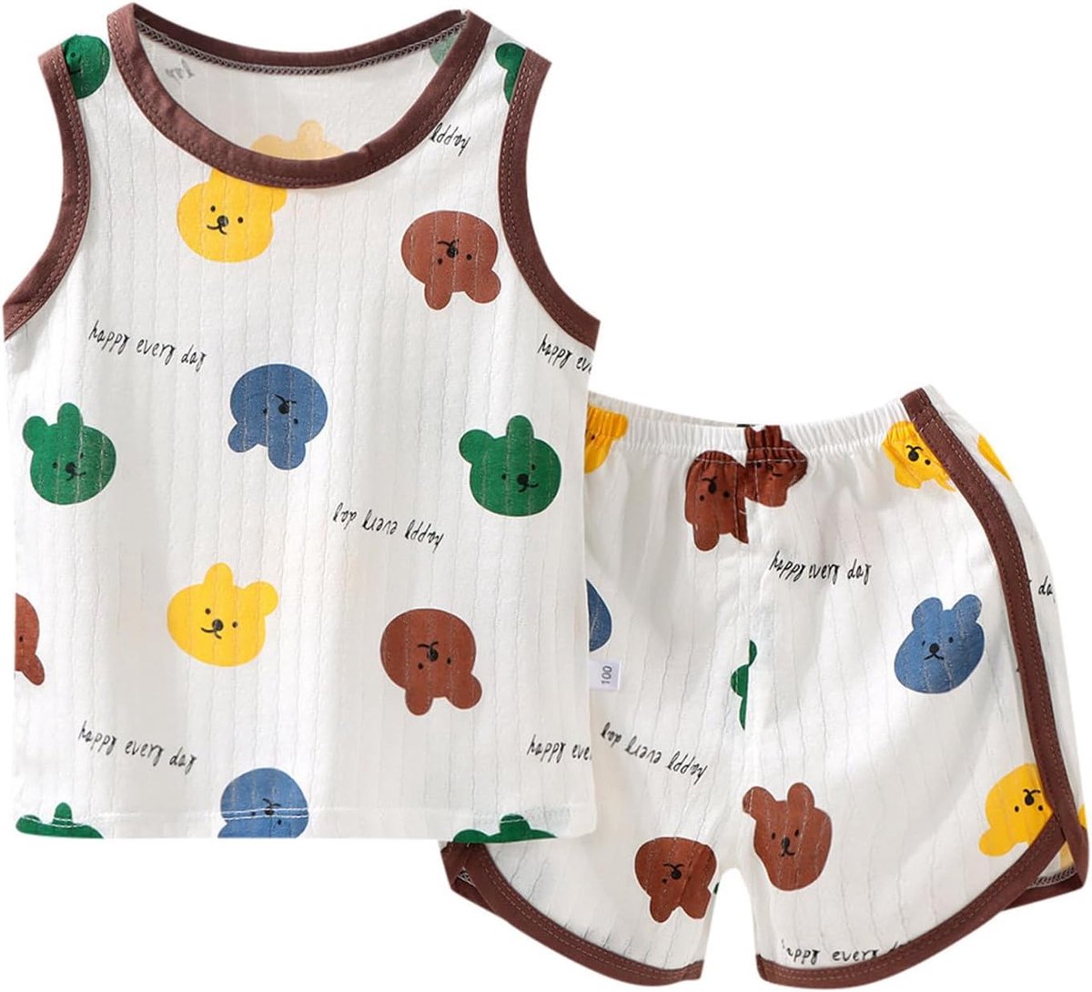 Set voor jongens, 2-delig, katoen, T-shirt, shorts, bedrukt, dinosaurus, kinderen, 3-8 jaar, ademend, A70