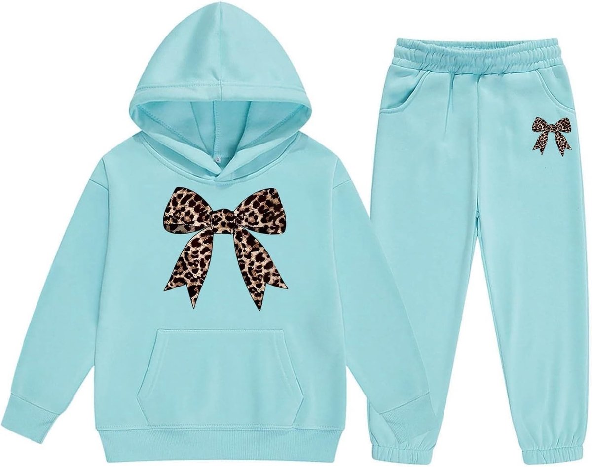 2-delige set voor meisjes, katoen, kinderen, bovendeel en broek, sweatshirt, capuchon, comfortabele outfit, vrijetijdskleding, herfst, A11