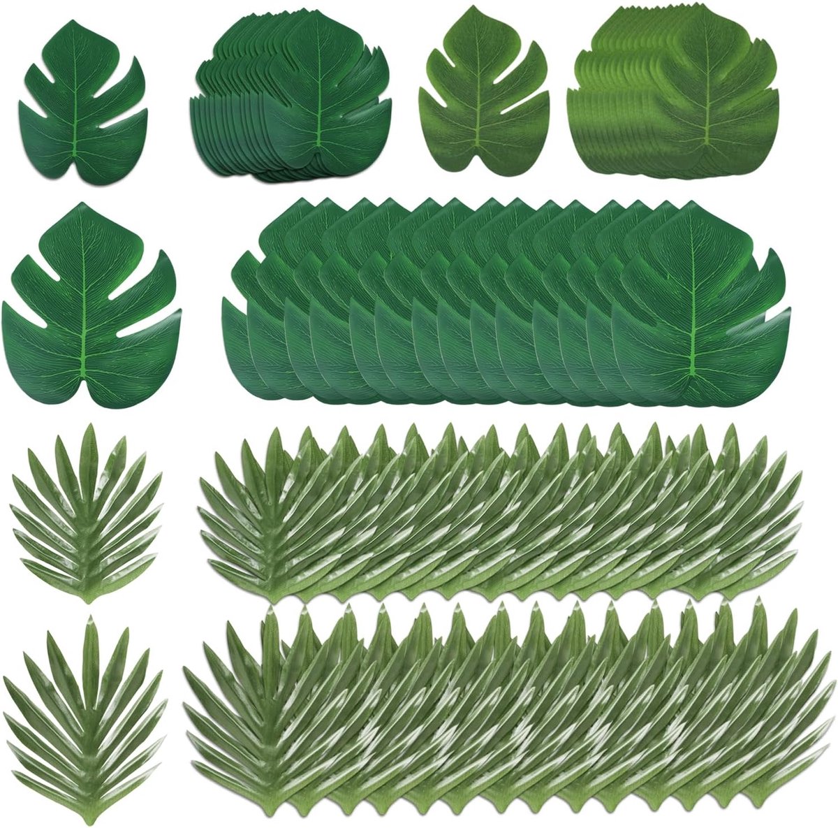 75 stuks palmbladeren decoratie, jungle decoratie verjaardag, kunstbladeren