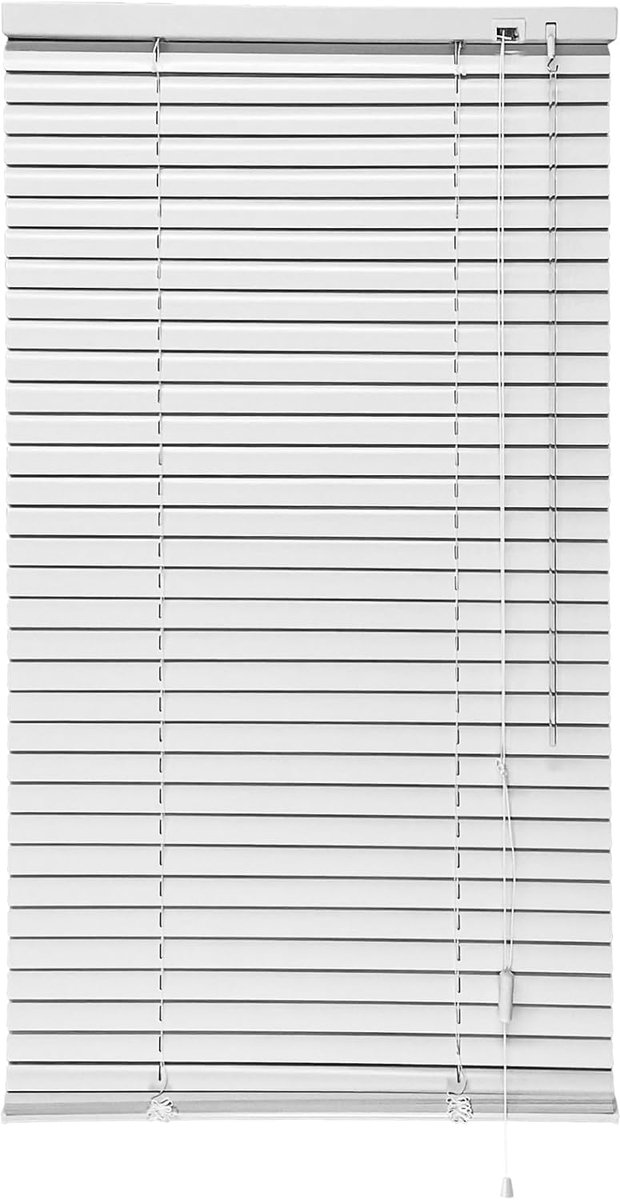 Jaloezie 95 x 220 cm Wit, Bescherming tegen licht en zonlicht, Monteerbaar zonder boren Inclusief montageset voor thuis, kantoor, school
