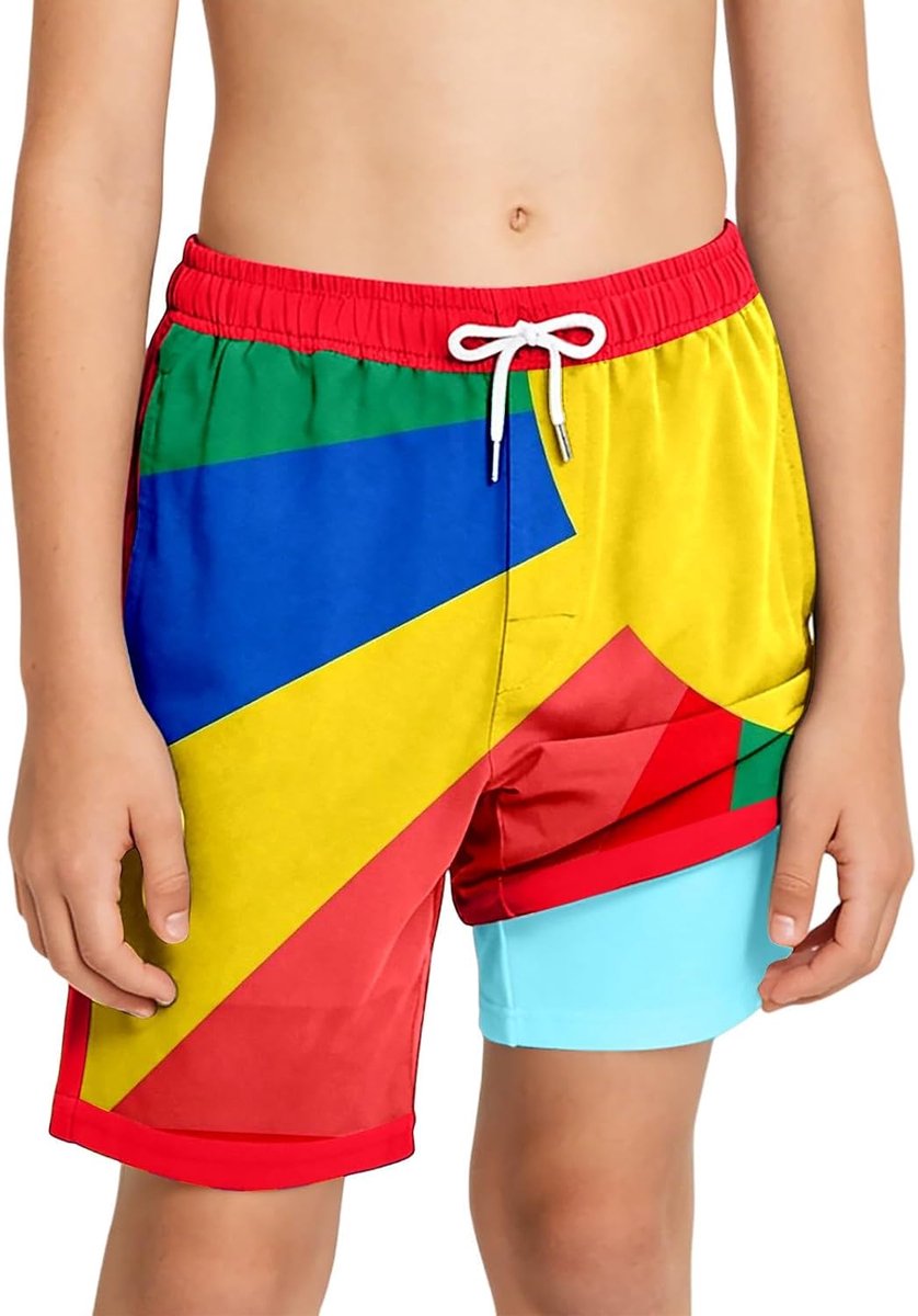 Zichtbare zwemshort voor met geïntegreerde compressievoering voor het strand, ideaal voor zwemlessen, watersport, vrije tijd, hoge elastische band, sneldrogend, bescherming, duurzaam