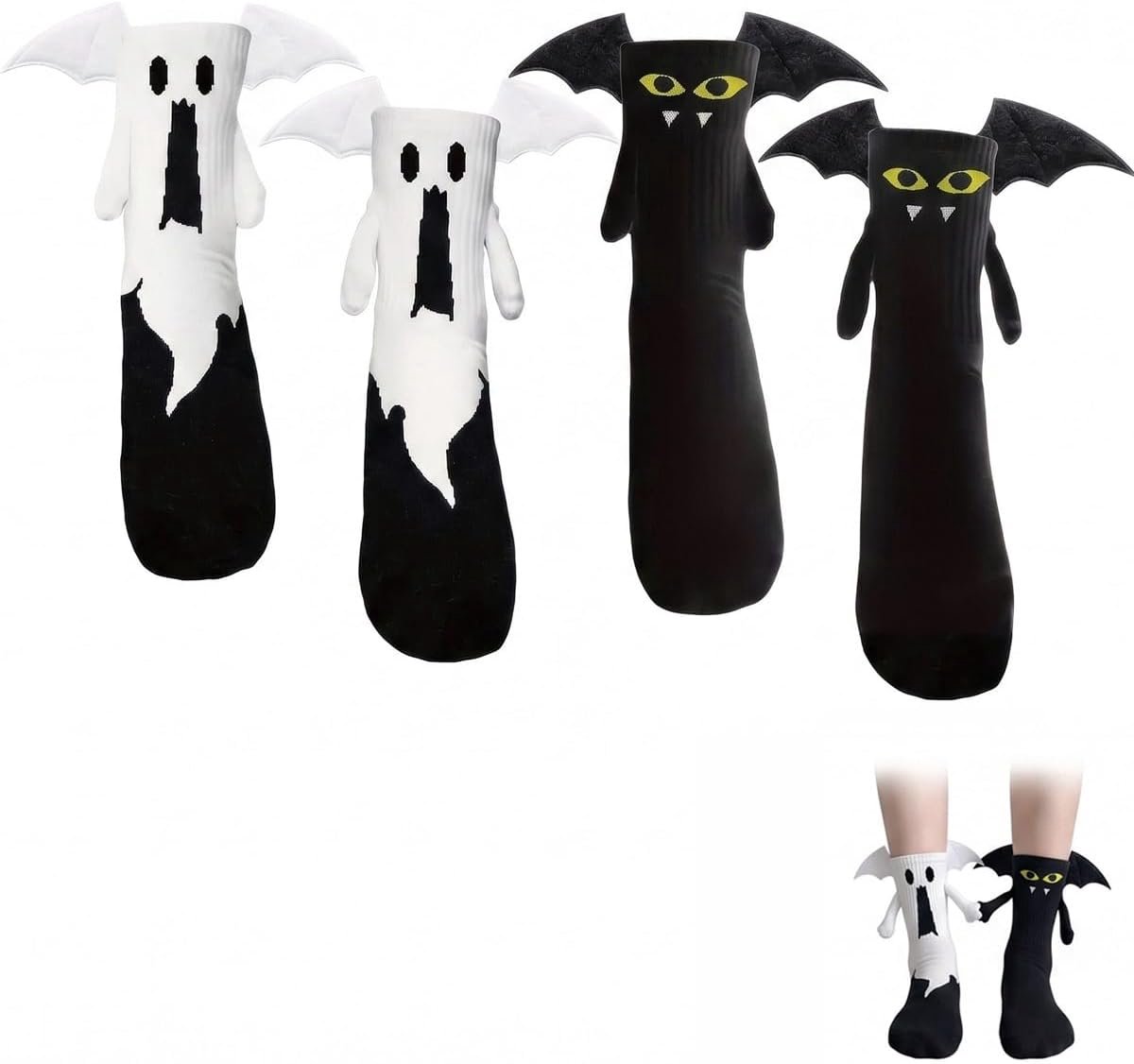 Sokken voor dames en heren, grappige sokken voor Halloween, Kerstmis, Valentijnsdag, voor koppels en volwassenen (2 paar)