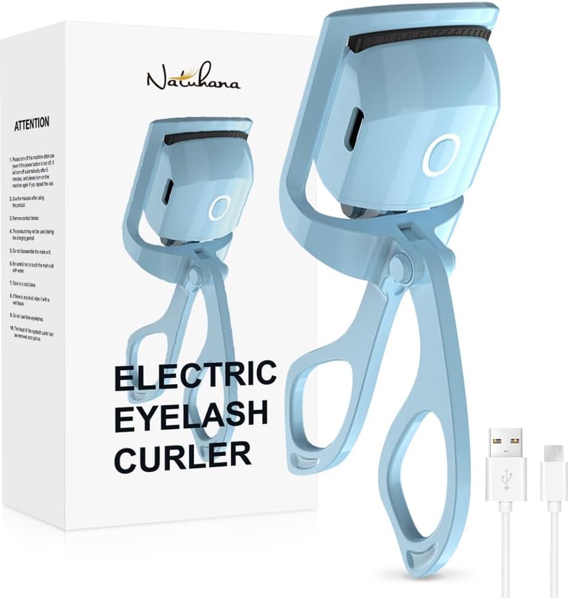 SnelShoppen - Elektrische Wimperkruller - Snelle Verwarming, USB Oplaadbaar, Siliconen Probe Pad, Ergonomisch Ontwerp, Blauwe Wimperkruller voor Natuu