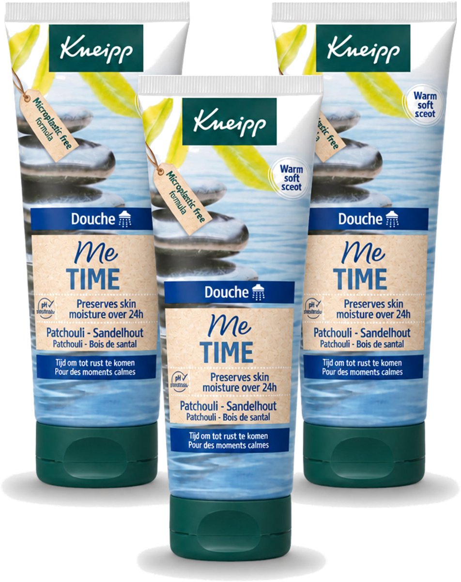 3 x Kneipp – Douchegel – Me Time Patchouli & Sandelhout – 75 ml - Voordeelverpakking - 3 stuks