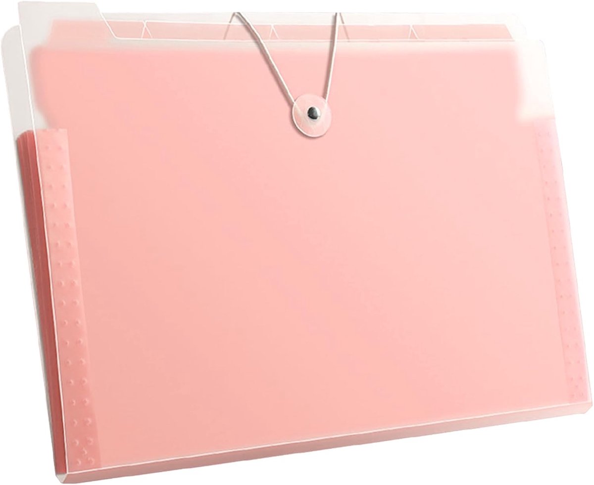 SnelShoppen - Acordeon Document Folder 12 Compartiments A4 24x33 cm met Kleurrijke Labels - Organiseer en Sorteer Documenten - Ideaal voor Kantoor en