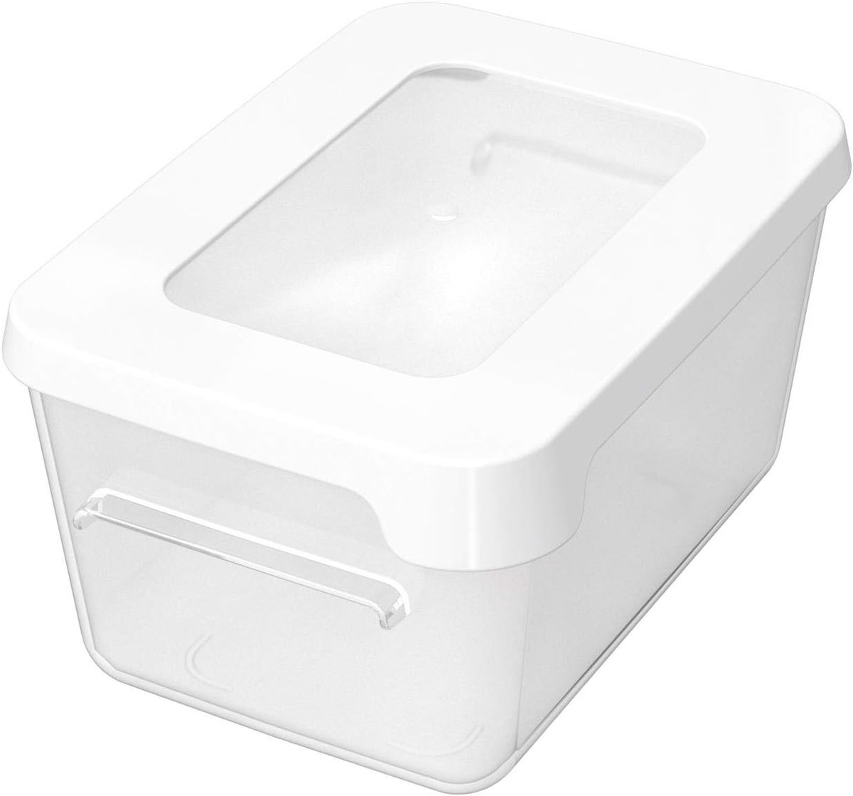 Rechthoekig Lunchbox, 0.45 Liter Capaciteit, Transparant/Witte