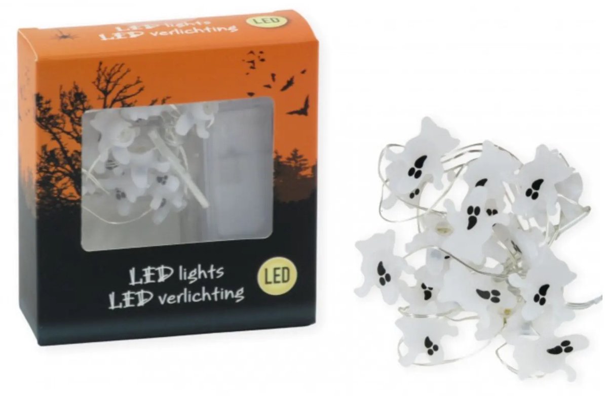 Halloween led lampjes Spookjes - 20 ledjes - halloween decoratie binnen - Op batterijen