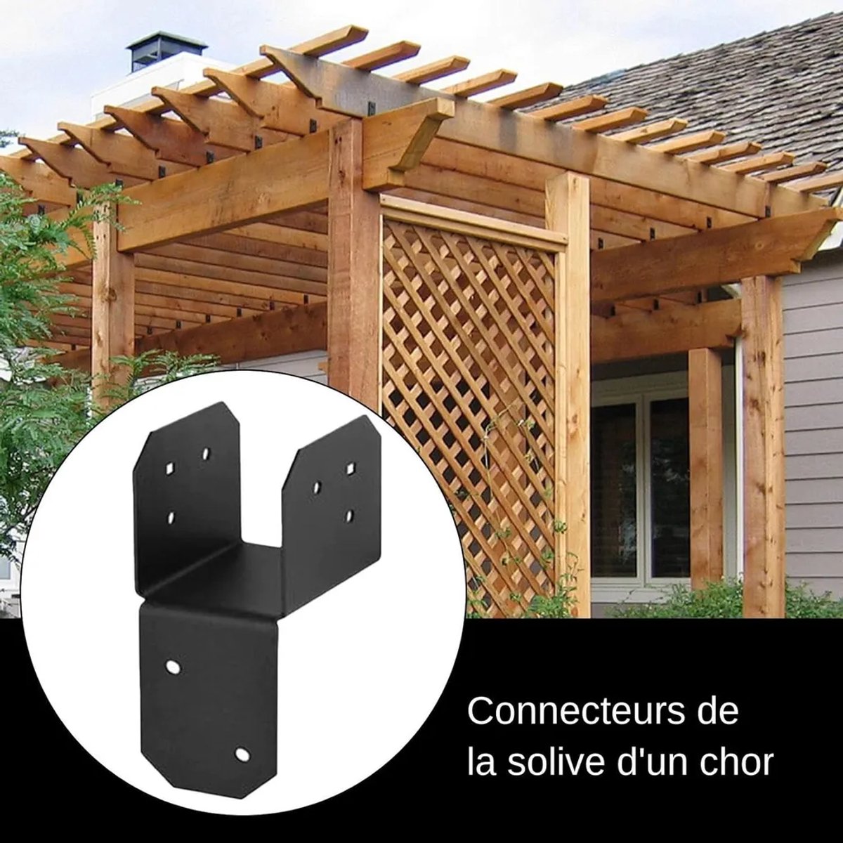 Vier pergola-steunframes en zeer sterke kolomverbinders, Geschikt voor het bouwen van tuinhuisjes en tuinen.
